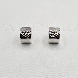 ♥️Authentic Pandora ⭐️RETIRED⭐️ HEART CLIPS with 14k GOLD